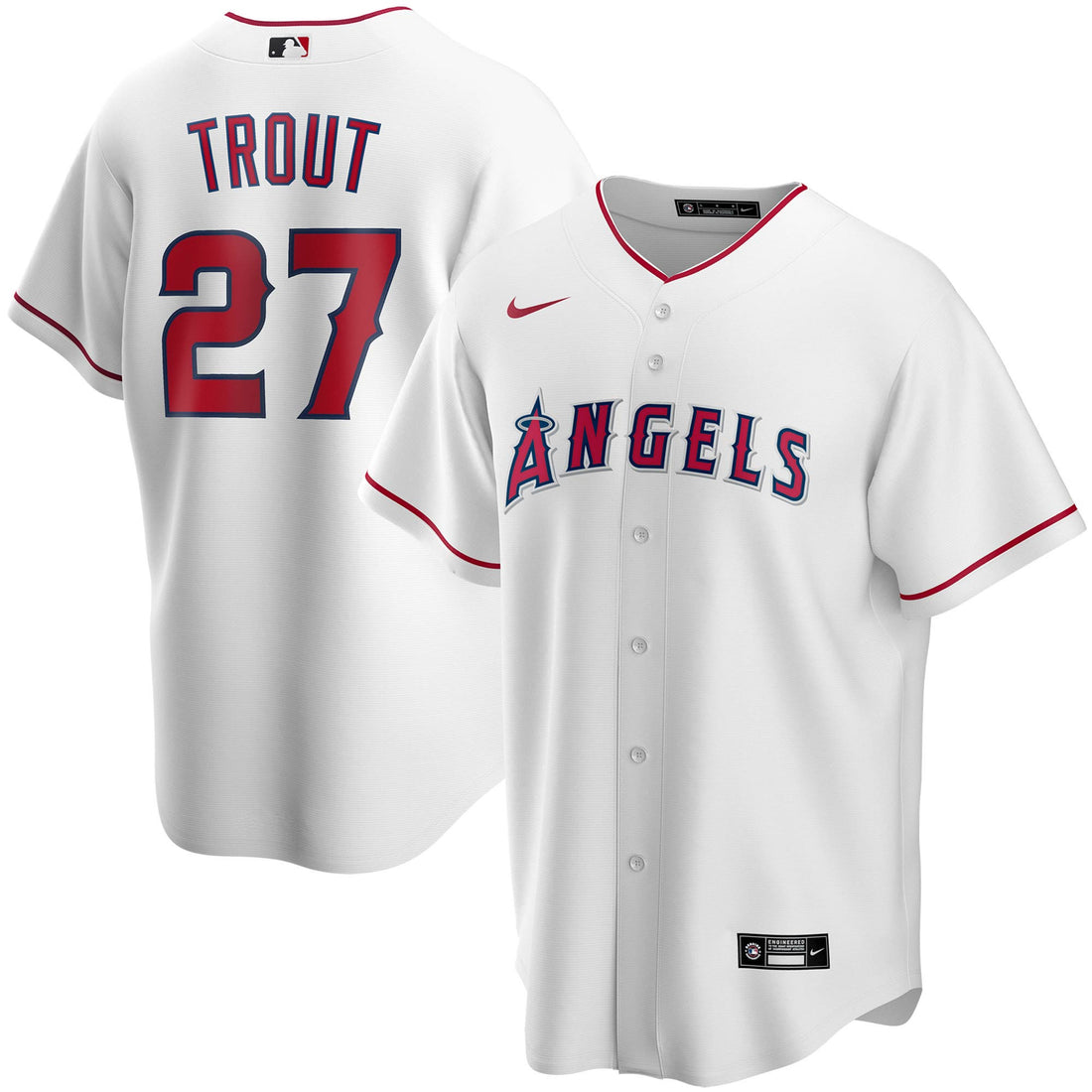 Mike Trout Los Angeles Angels white Alternate jersey