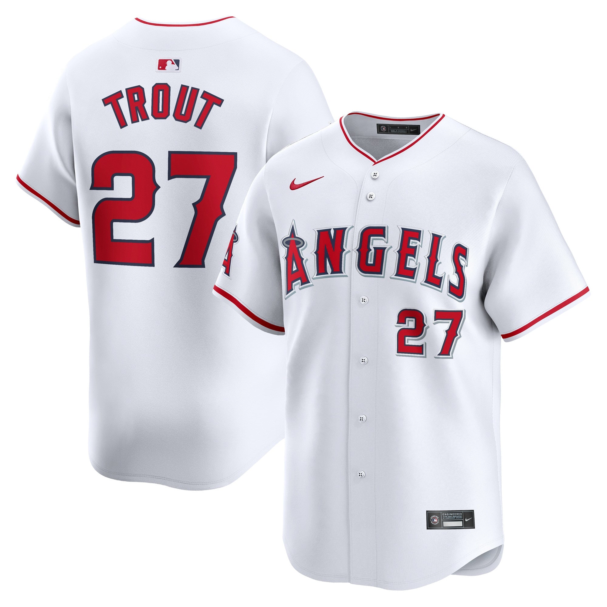Mike Trout Los Angeles Angels white Limited jersey