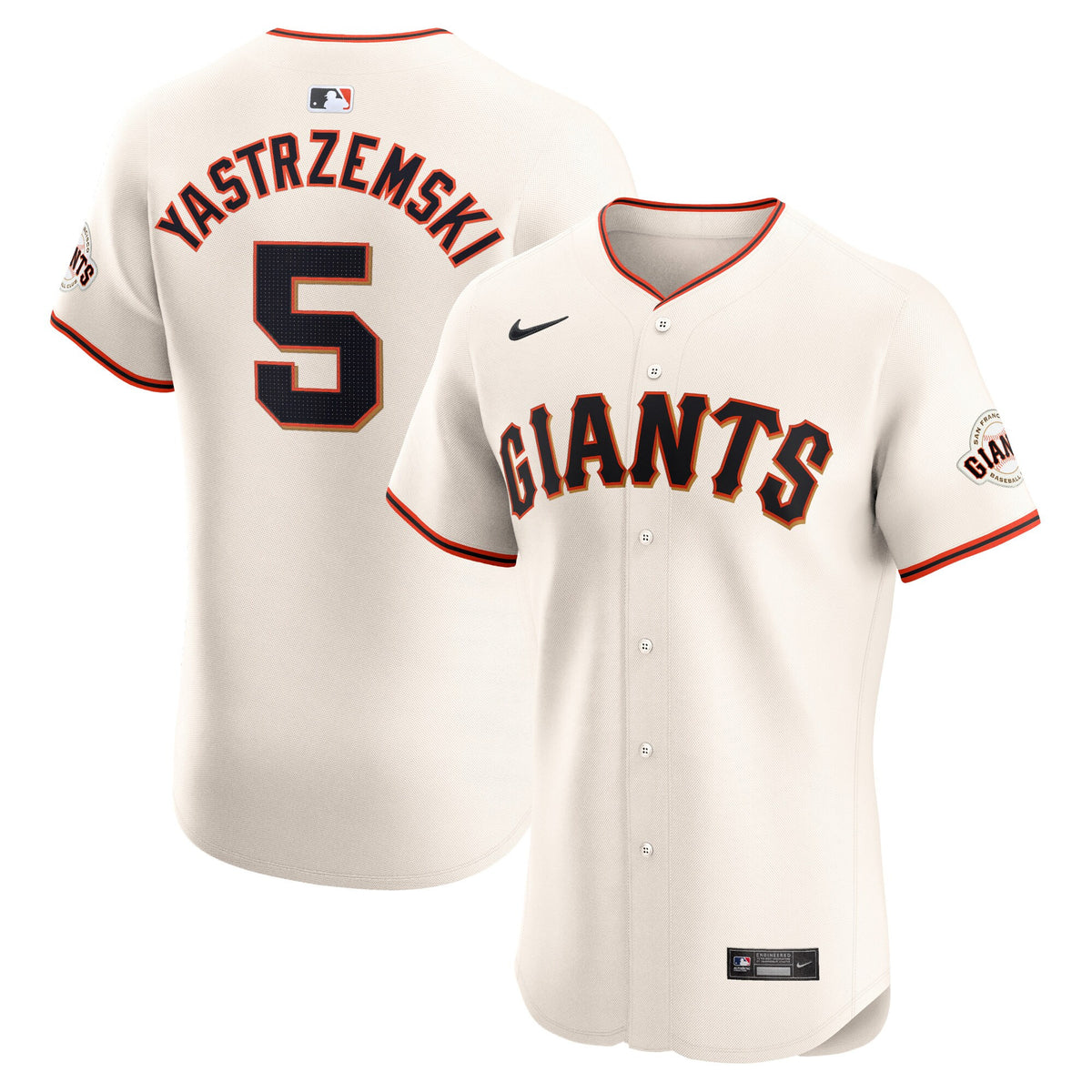 Mike Yastrzemski San Francisco Giants cream Elite jersey