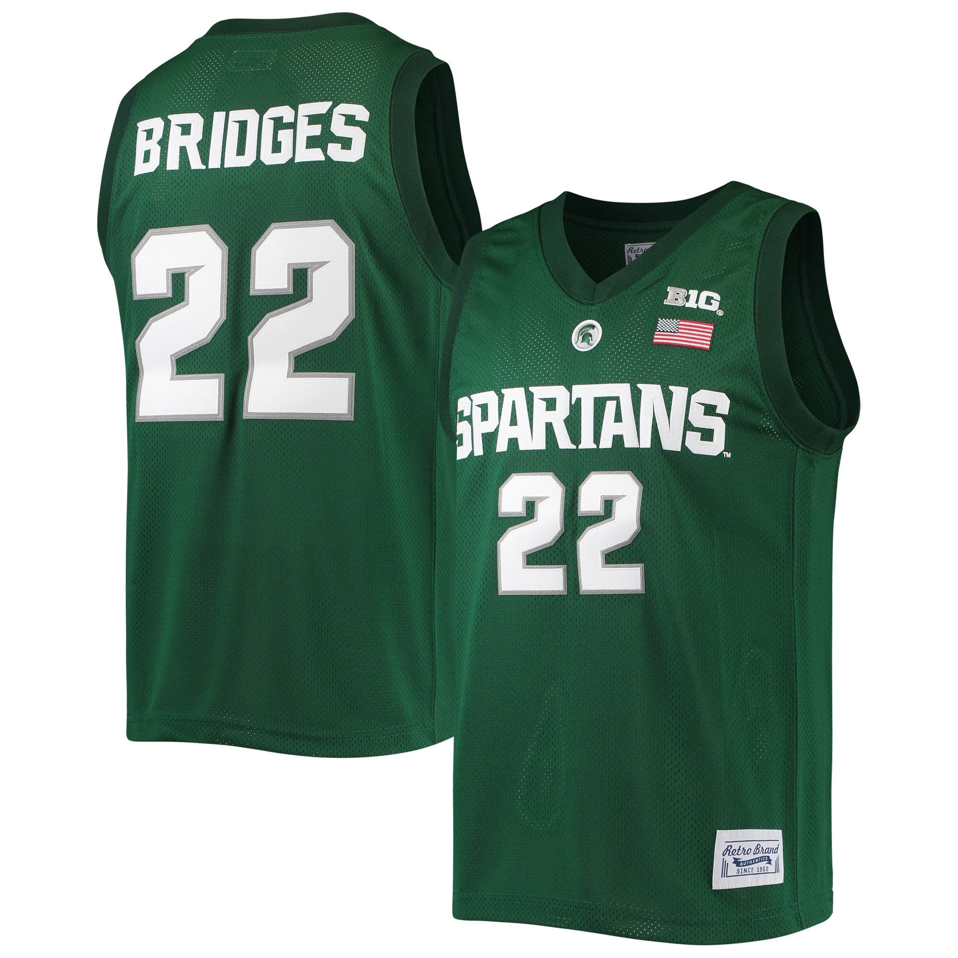Miles Bridges Original Michigan State Spartans green Retro jersey