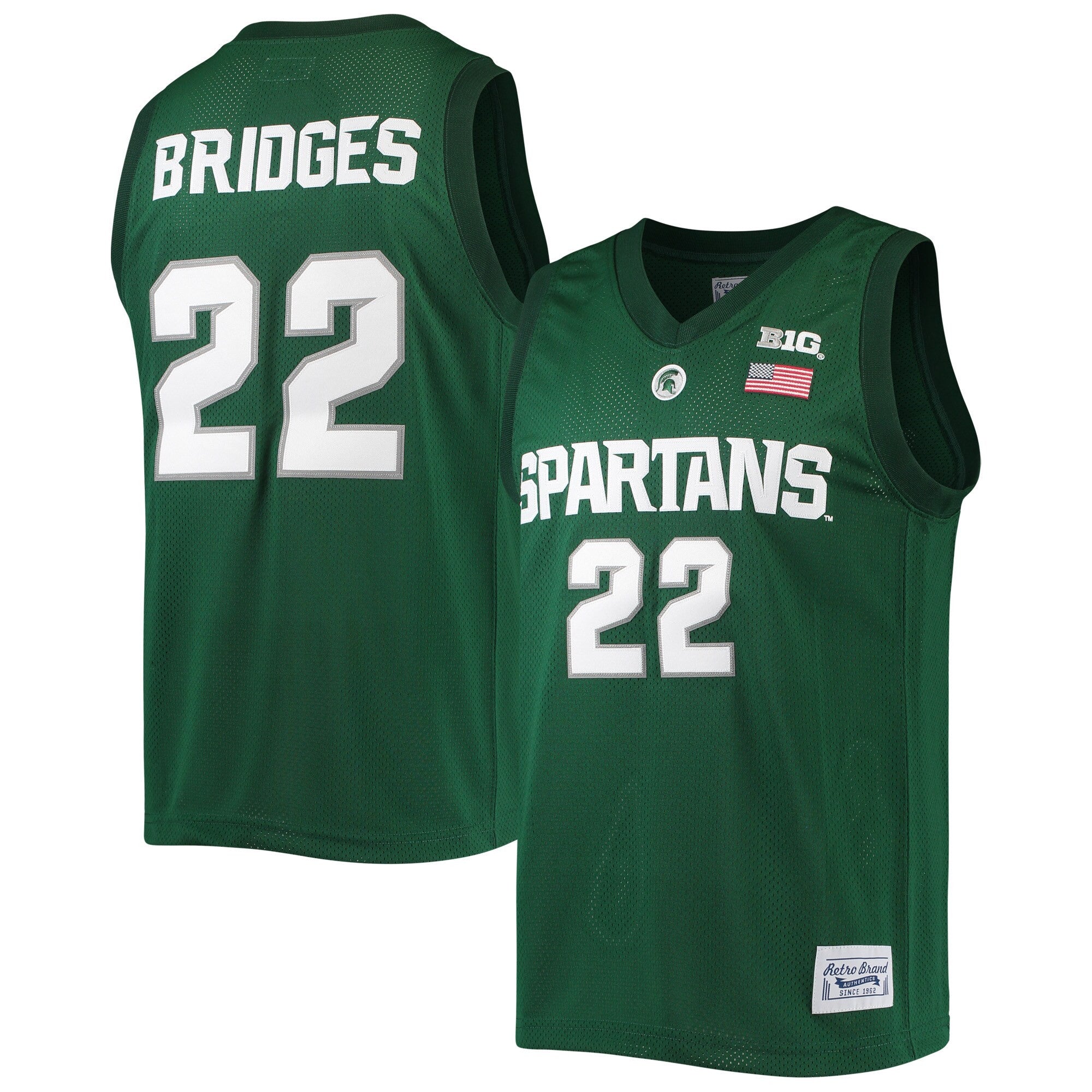 Miles Bridges Original Michigan State Spartans green Retro jersey