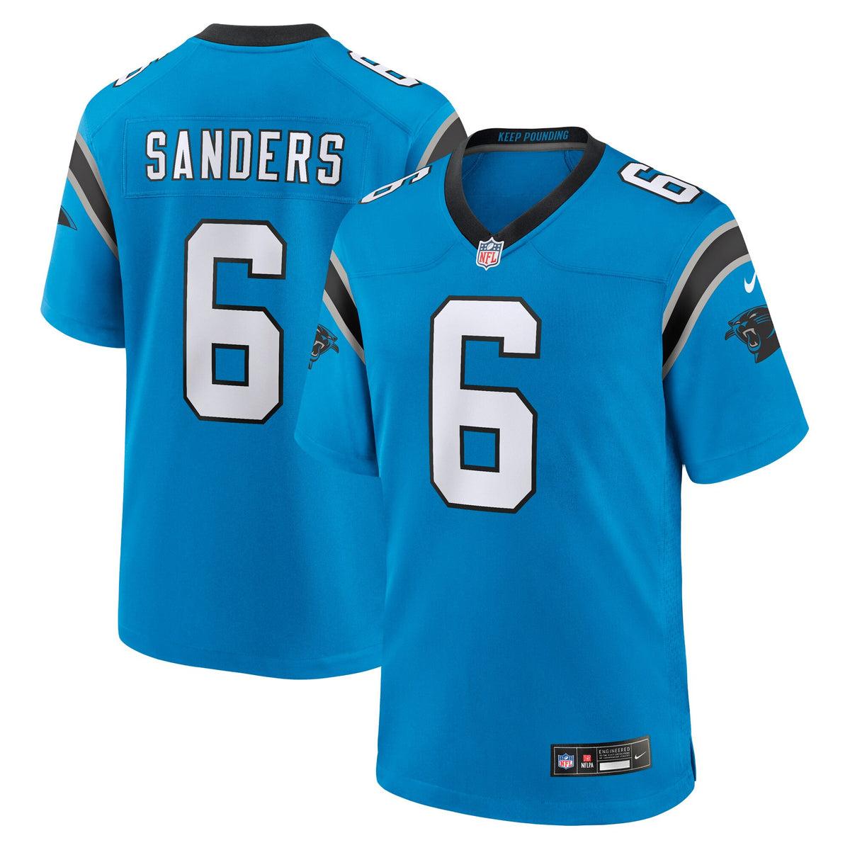 Miles Sanders Carolina Panthers blue jersey