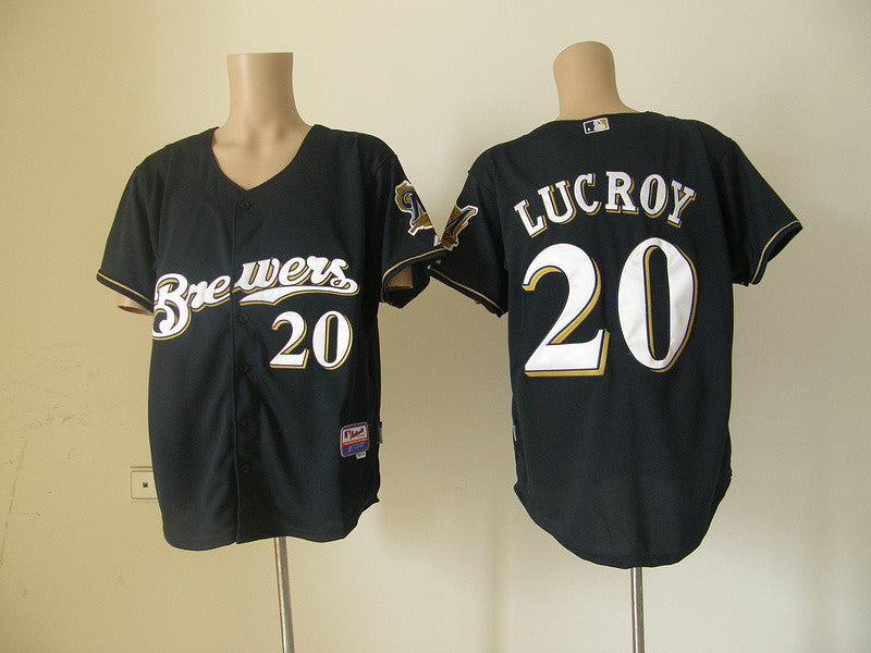 Lucroy Milwaukee Brewers black jersey