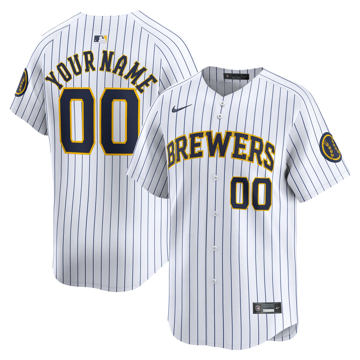 Milwaukee Brewers white Limited jersey