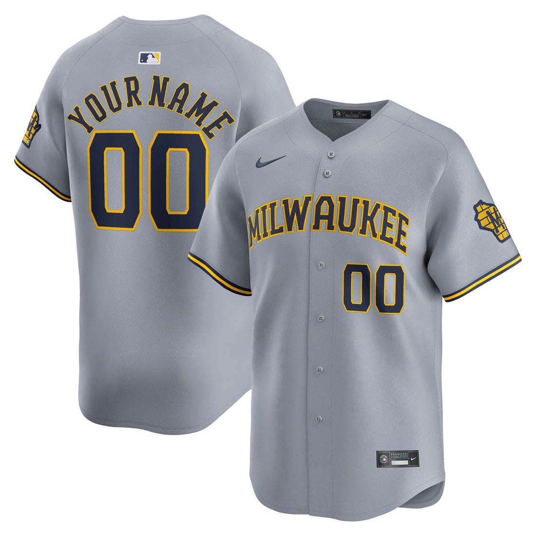 Milwaukee Brewers gray Limited jersey