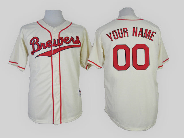 Milwaukee Brewers cream Throwback jersey