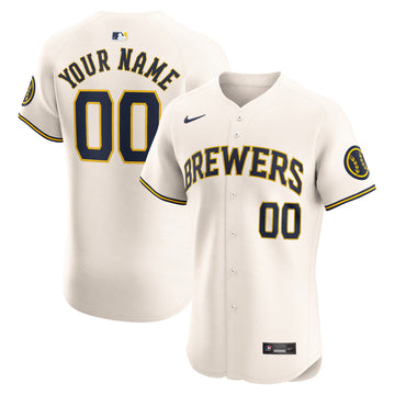 Milwaukee Brewers cream Elite jersey