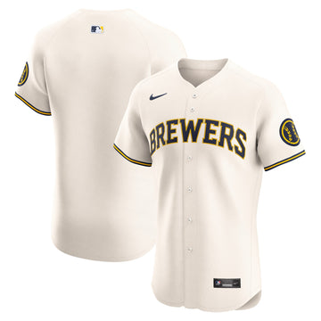 Milwaukee Brewers cream Elite jersey