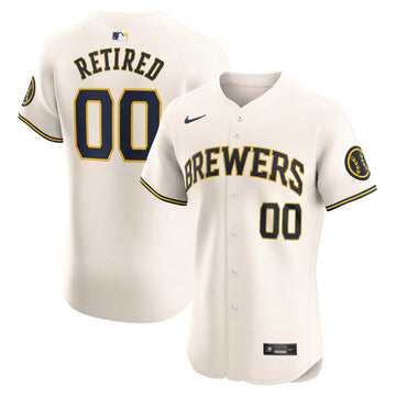 Milwaukee Brewers cream Elite jersey