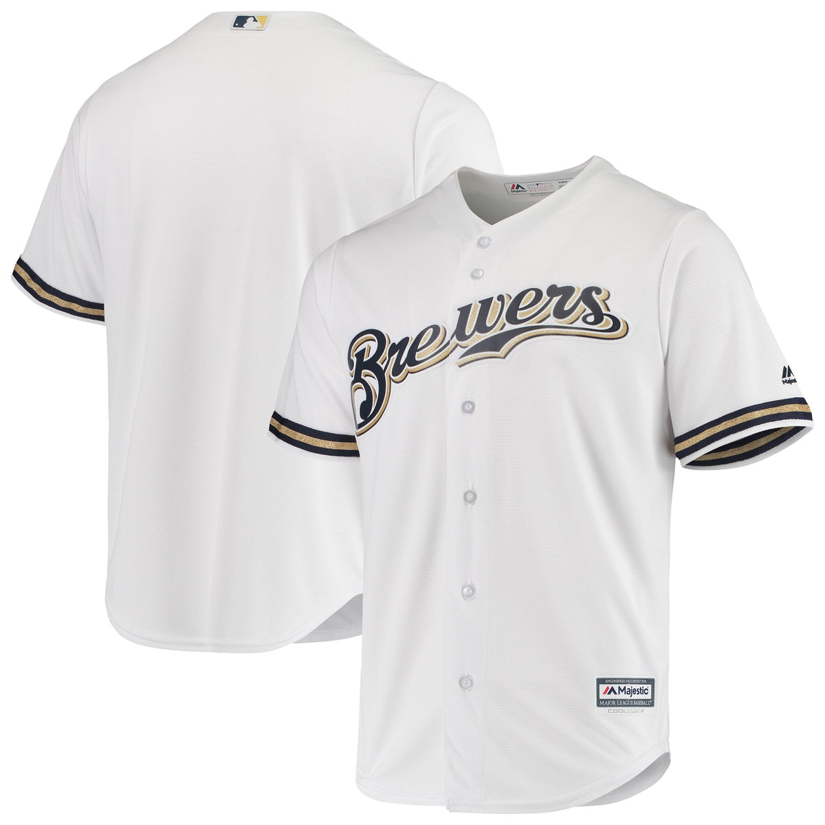 Majestic Milwaukee Brewers white jersey