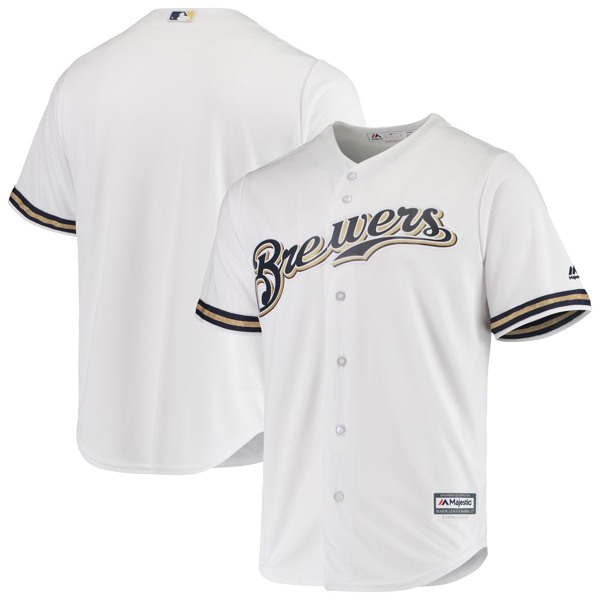 Majestic Milwaukee Brewers white jersey