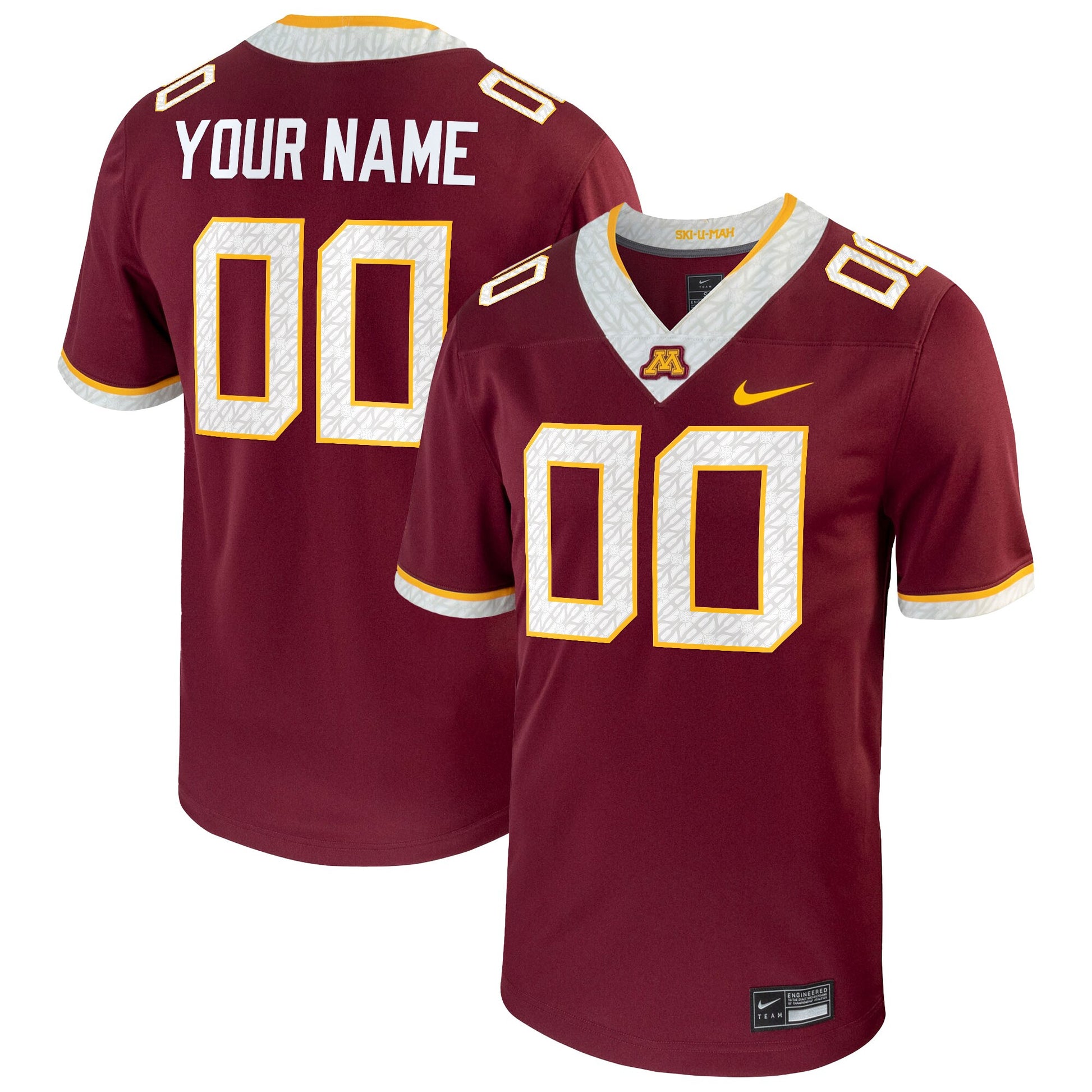 Custom Minnesota Golden Gophers maroon jersey