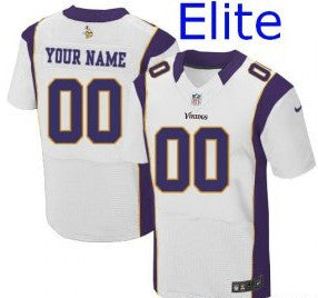 Custom Minnesota Vikings white Elite jersey