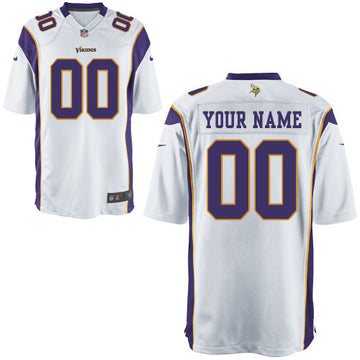 Custom Minnesota Vikings white Game jersey