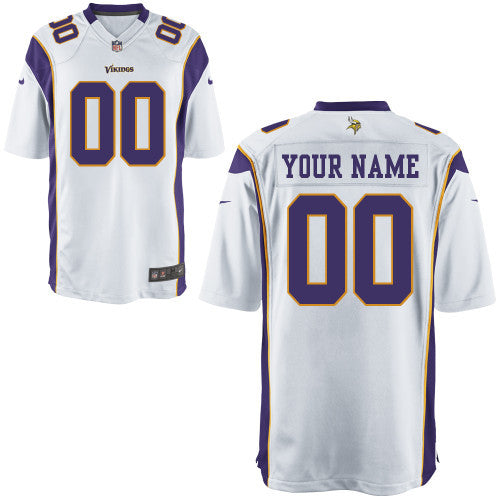 Custom Minnesota Vikings white Game jersey