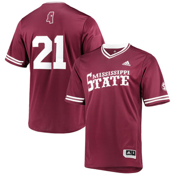V-neck Mississippi State Bulldogs maroon jersey
