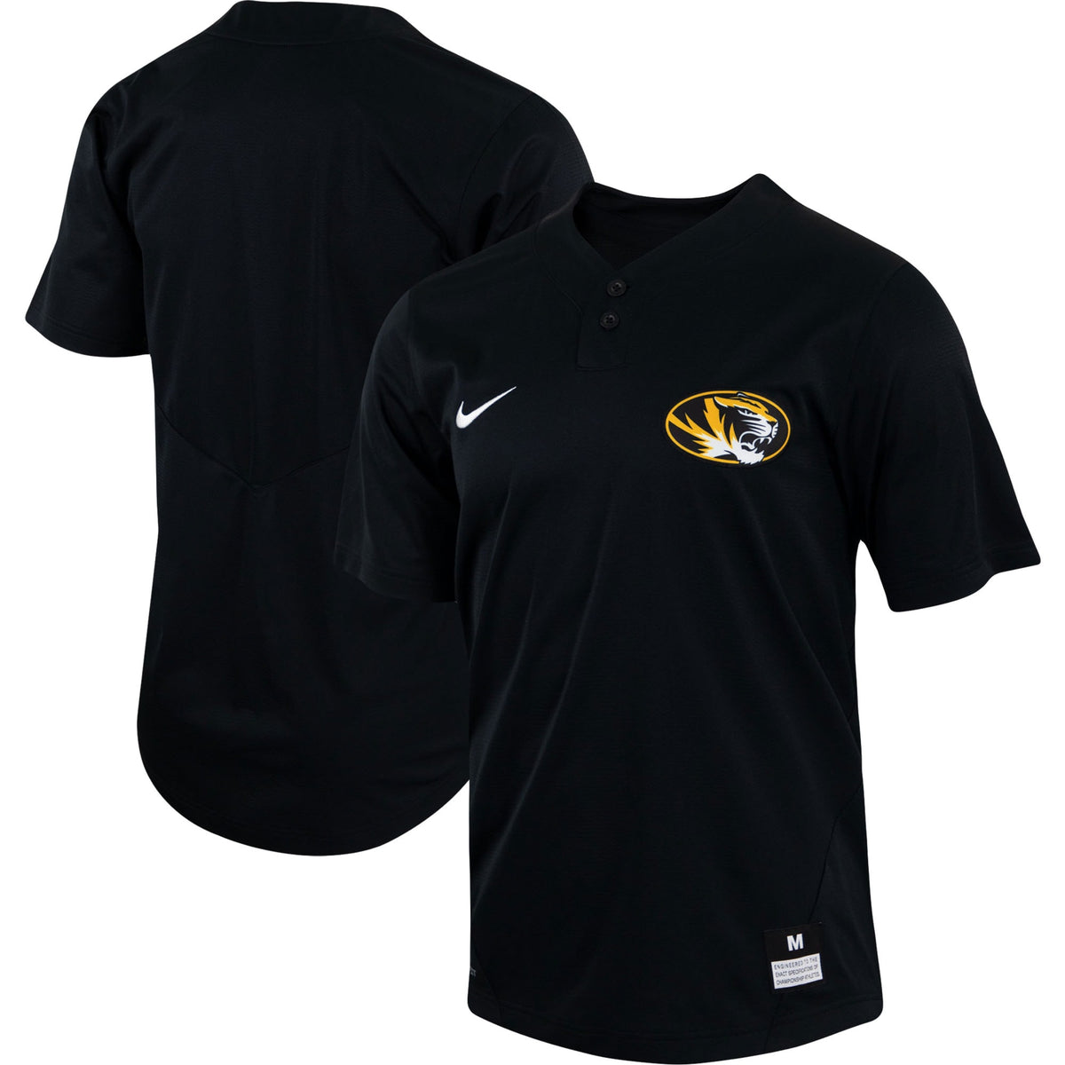 Two-button Missouri Tigers black jersey