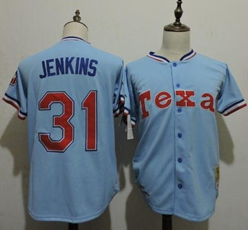 Texas Rangers blue Throwback jersey