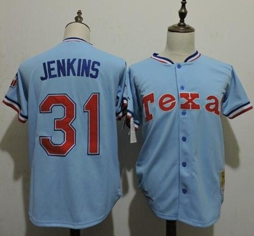 Texas Rangers blue Throwback jersey
