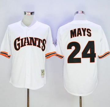 Willie Mays San Francisco Giants white Throwback jersey