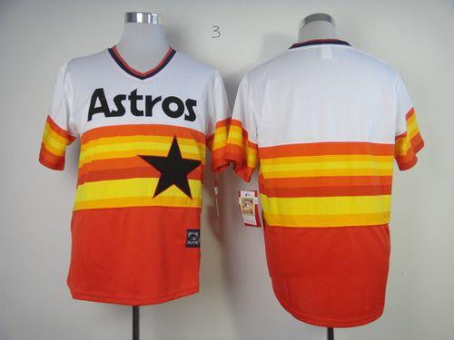Blank White Houston Astros orange Throwback jersey