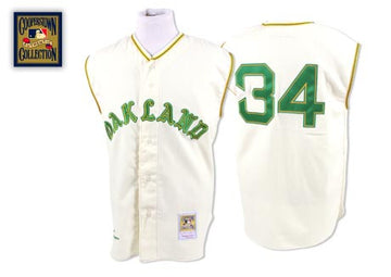Rollie Fingers Oakland Athletics white Throwback jersey