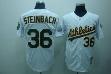 Terry Steich Oakland Athletics white Throwback jersey