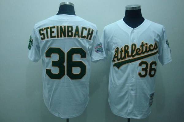 Terry Steich Oakland Athletics white Throwback jersey