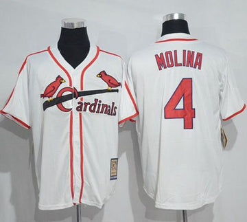 Yadier Molina St. Louis Cardinals white Throwback jersey