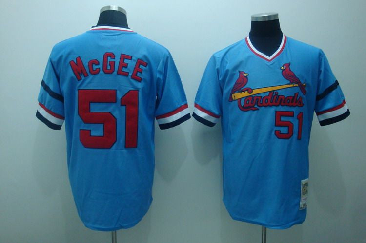 Willie McGee St. Louis Cardinals blue Throwback jersey