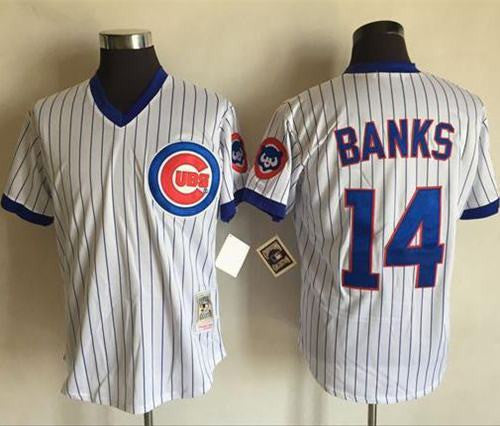 Ernie Banks Chicago Cubs white Throwback jersey