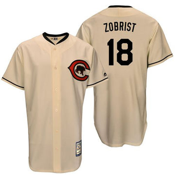 Ben Zobrist Chicago Cubs cream Throwback jersey