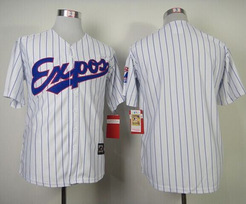 Blank White Washington Nationals blue Throwback jersey