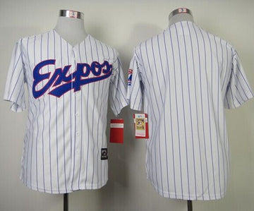 Blank White Washington Nationals blue Throwback jersey