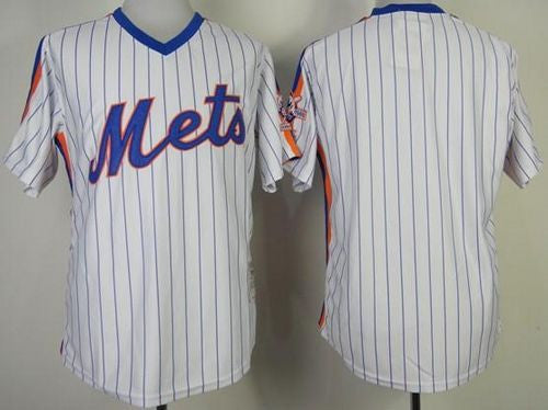 Blank White New York Mets blue Throwback jersey
