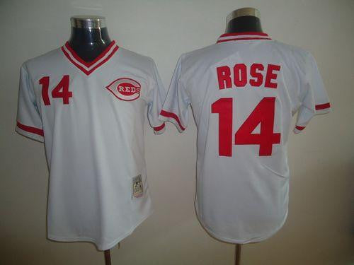 Pete Rose Cincinnati Reds white Throwback jersey