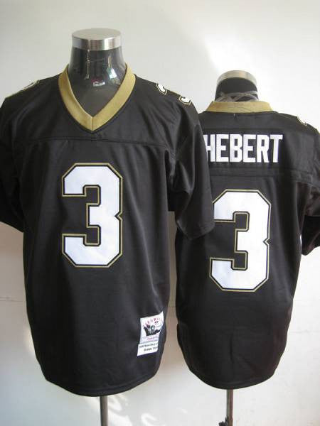 Bobby Hebert New Orleans Saints black Throwback jersey