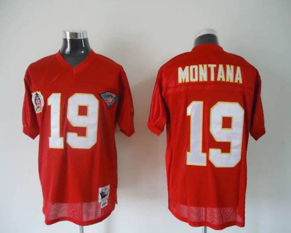 Mitchell Ness Joe Montana Kansas City Chiefs red Throwback jersey