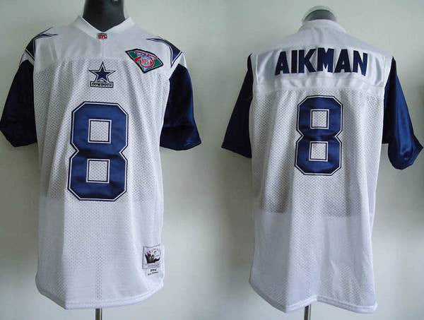 Mitchell Ness Troy Aikman Dallas Cowboys white Throwback jersey