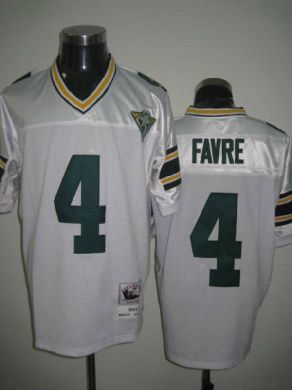 Mitchell Ness Brett Favre Green Bay Packers white Throwback jersey