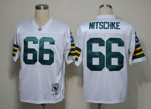 Mitchell Ness Ray Nitschke Green Bay Packers white Throwback jersey