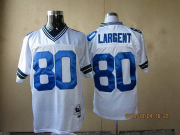 Mitchell Ness Steve Largent Seattle Seahawks white Throwback jersey