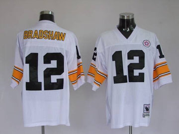 Mitchell Ness Terry Bradshaw Pittsburgh Steelers white Throwback jersey