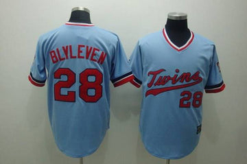 Mitchelland Ness Bert Blyleven Minnesota Twins blue Throwback jersey