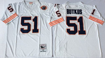 Dick Butkus Chicago Bears white Throwback jersey