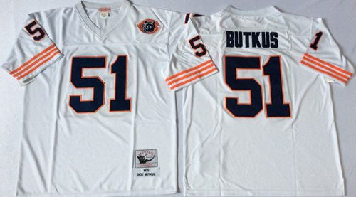 Dick Butkus Chicago Bears white Throwback jersey