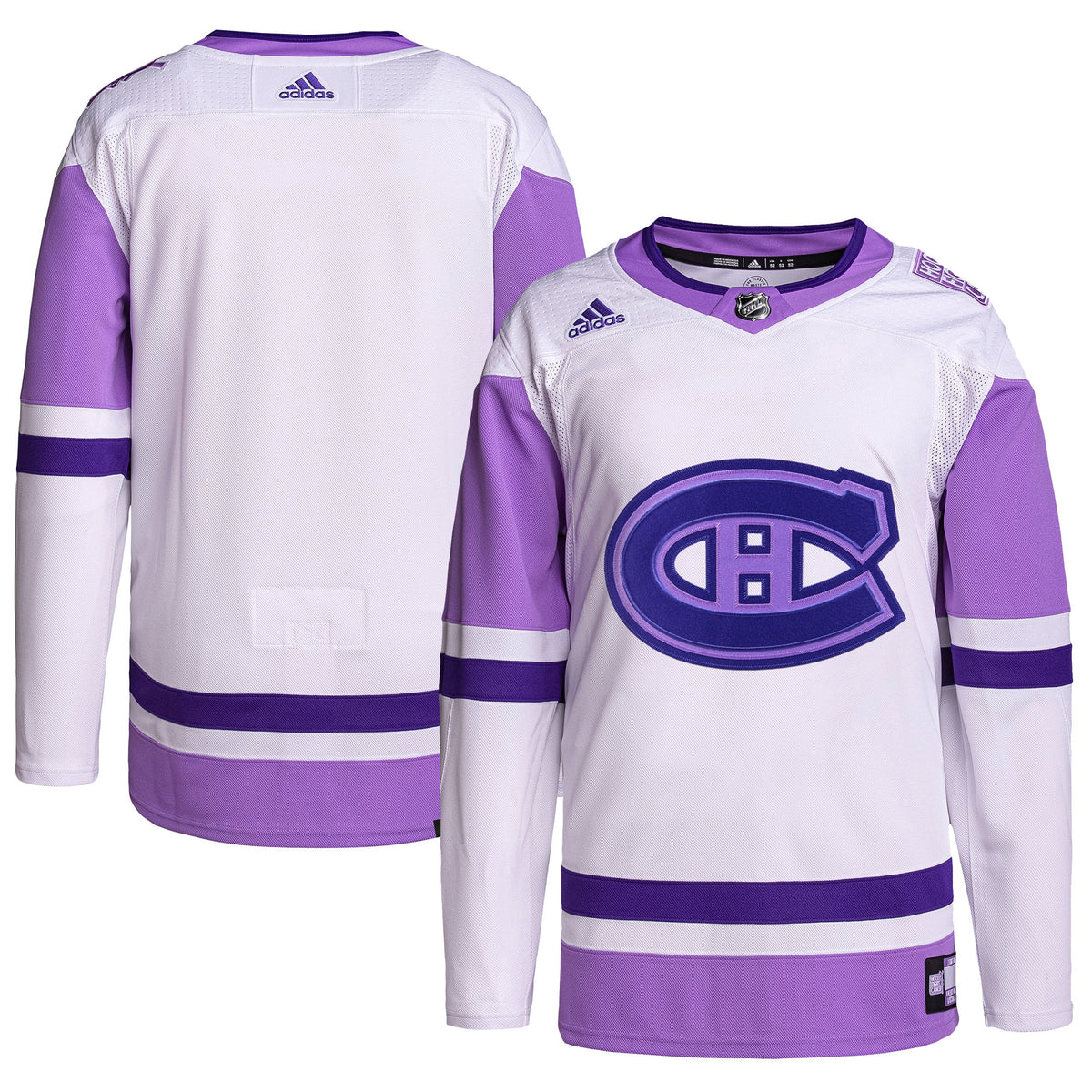 Fights Cancer Blank Practice Montreal Canadiens white jersey