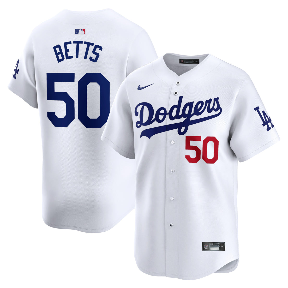 Mookie Betts Los Angeles Dodgers white Limited jersey