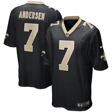 Morten Andersen New Orleans Saints black Game jersey