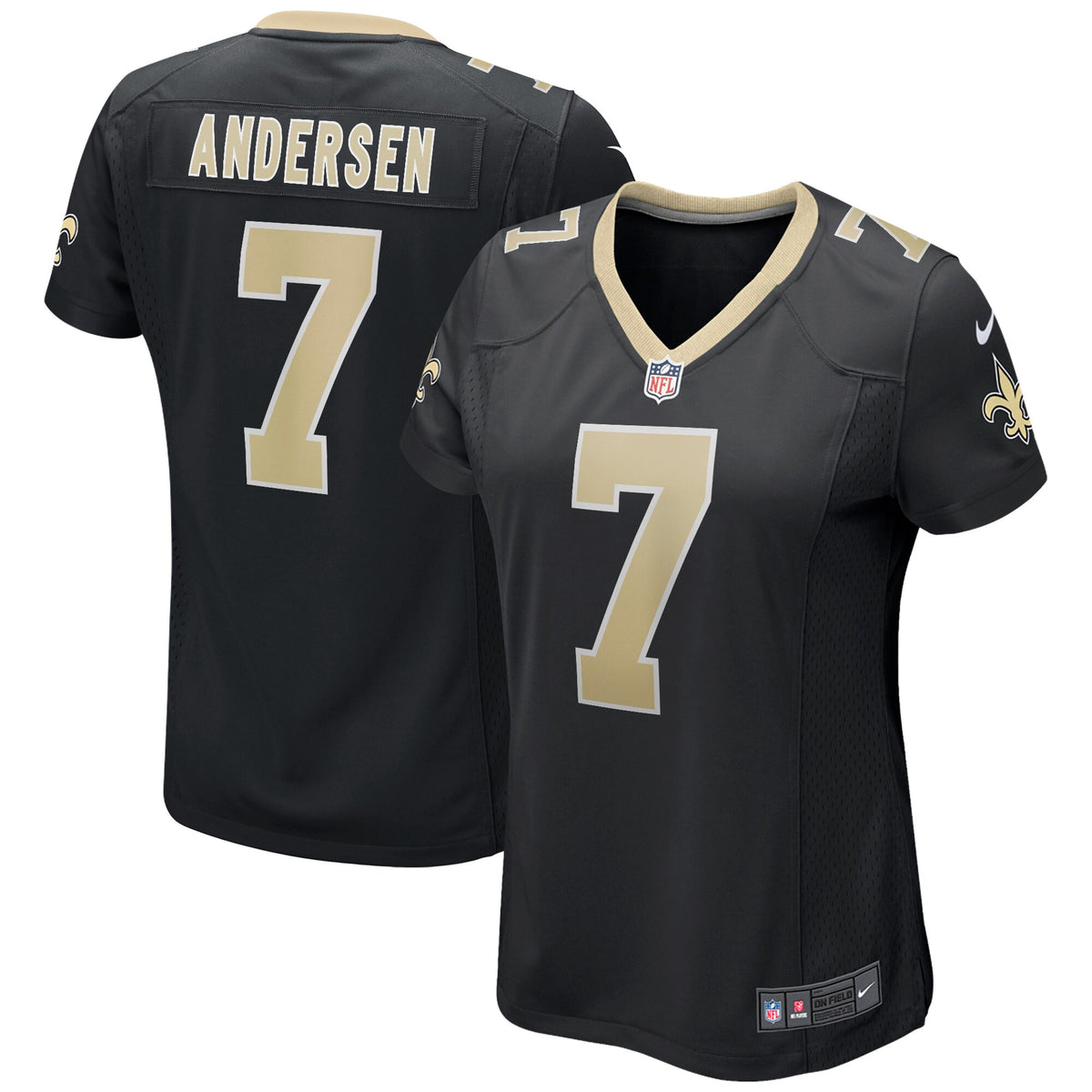 Morten Andersen New Orleans Saints black Game jersey